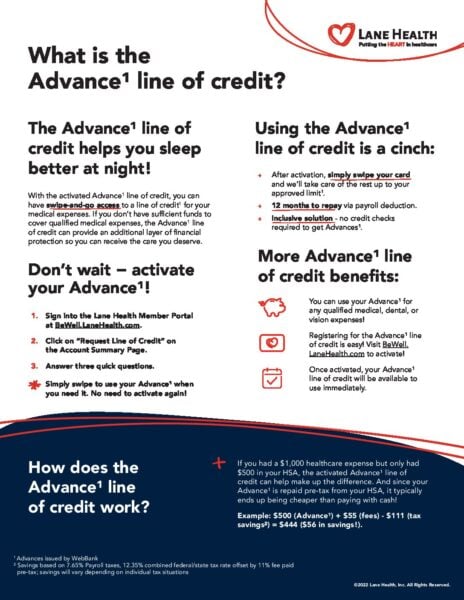 HSA Advance Line of Credit Program